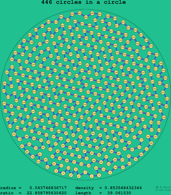 446 circles in a circle