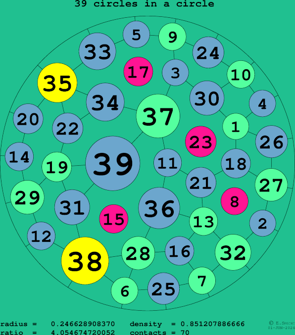 39 circles in a circle