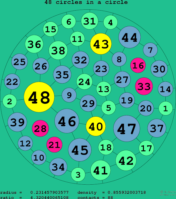 48 circles in a circle