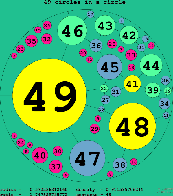 49 circles in a circle