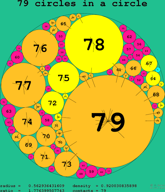 79 circles in a circle
