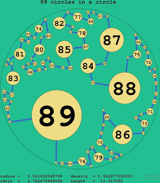 89 circles in a circle