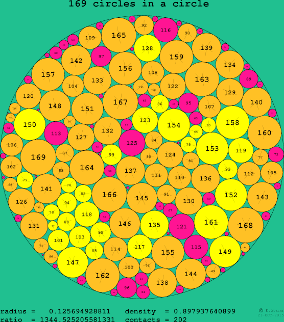 169 circles in a circle