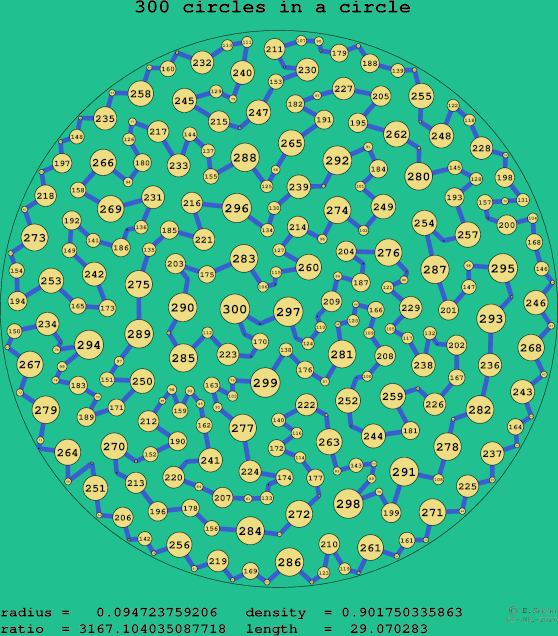 300 circles in a circle