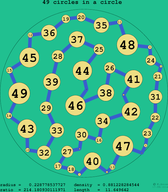 49 circles in a circle