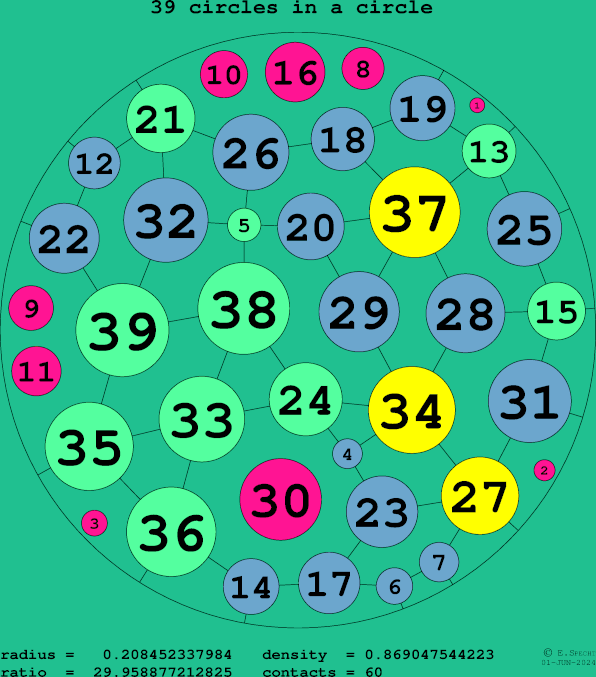 39 circles in a circle