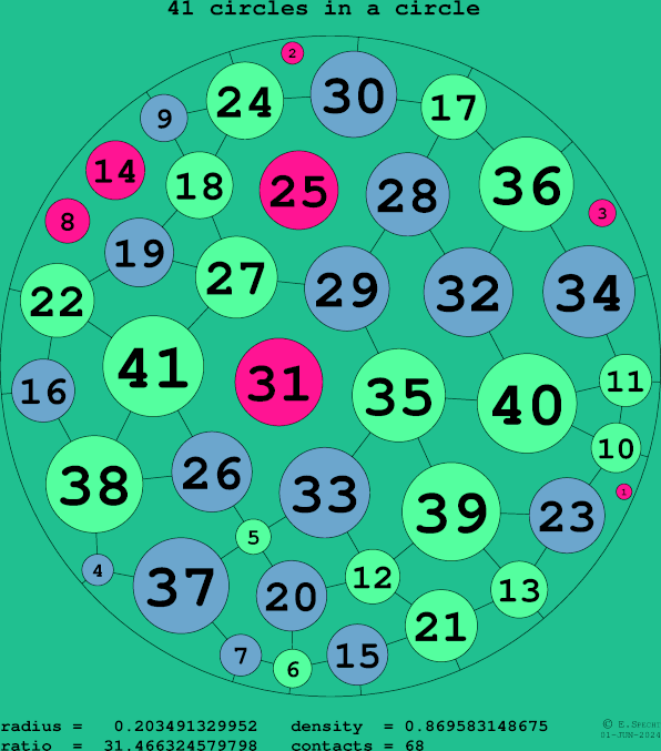 41 circles in a circle