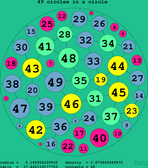49 circles in a circle
