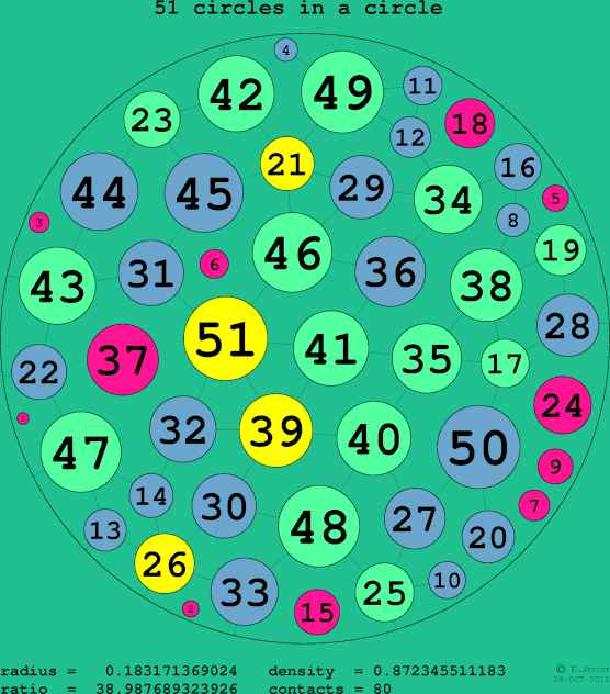 51 circles in a circle