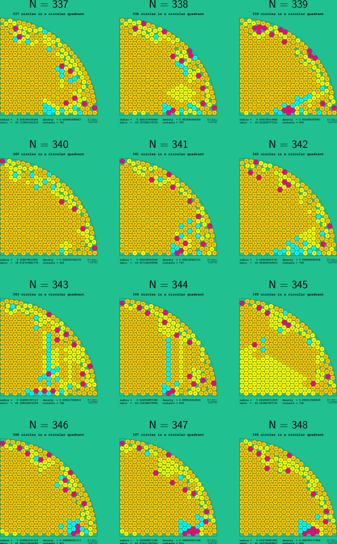 337-348 circles in a circular quadrant