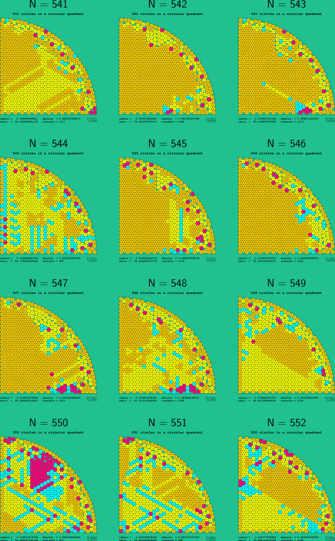541-552 circles in a circular quadrant
