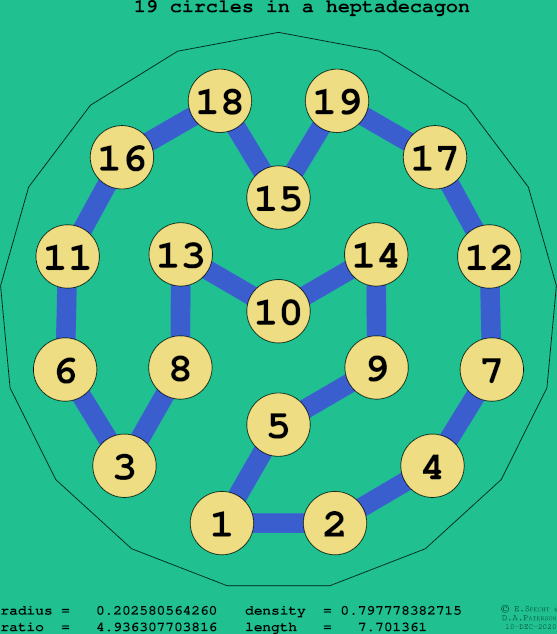 19 circles in a regular heptadecagon
