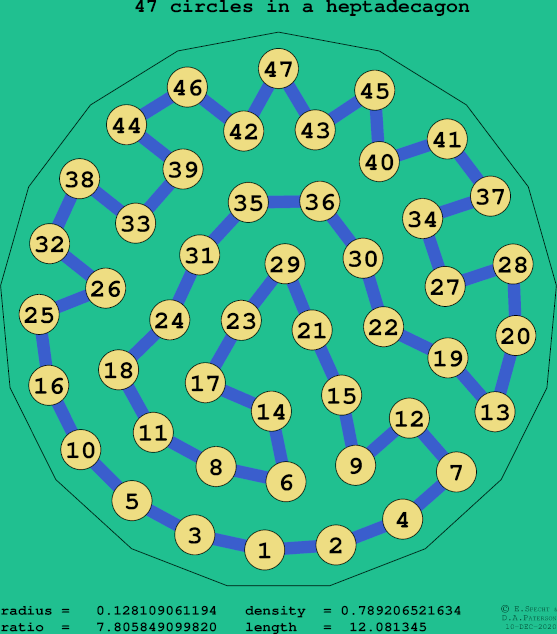 47 circles in a regular heptadecagon