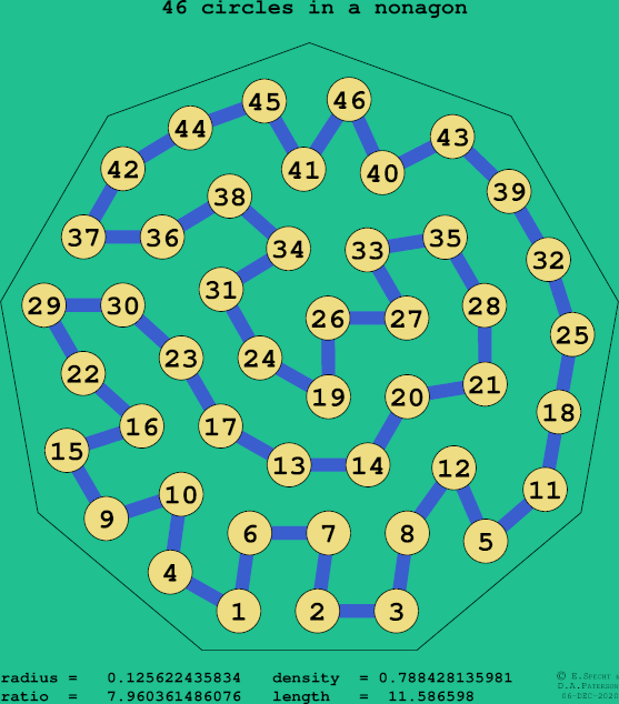 46 circles in a regular nonagon