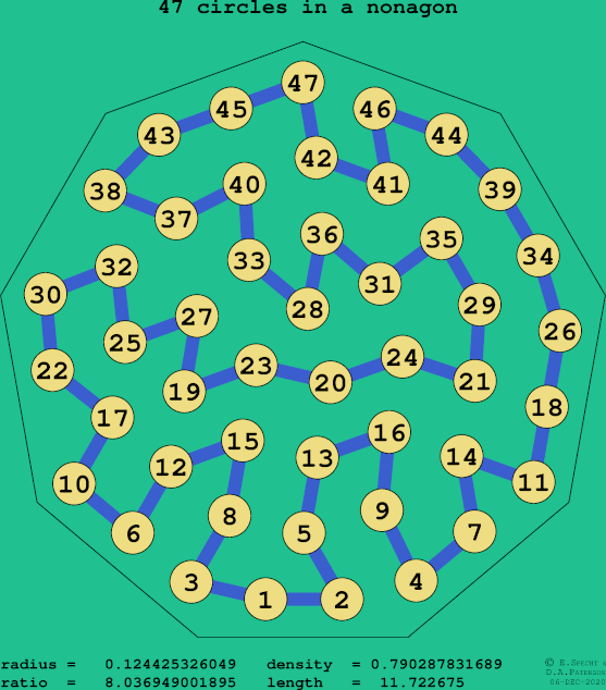 47 circles in a regular nonagon