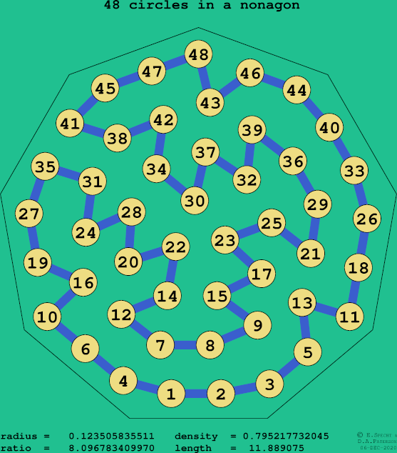 48 circles in a regular nonagon