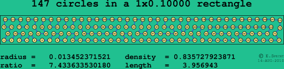 147 circles in a rectangle