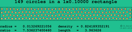 149 circles in a rectangle