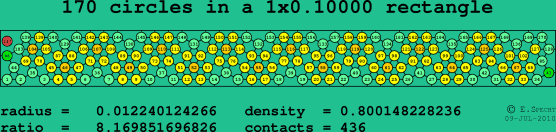170 circles in a rectangle