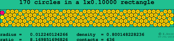 170 circles in a rectangle