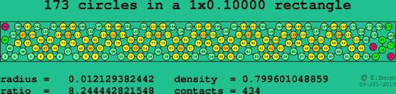 173 circles in a rectangle