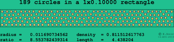 189 circles in a rectangle