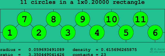11 circles in a rectangle