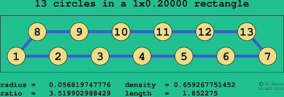 13 circles in a rectangle