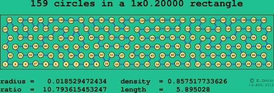 159 circles in a rectangle