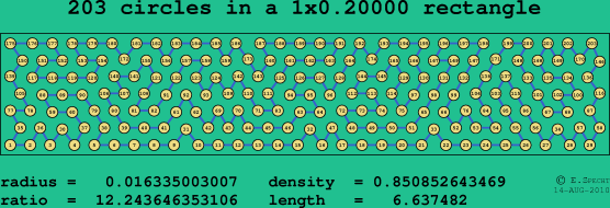 203 circles in a rectangle