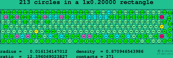 213 circles in a rectangle