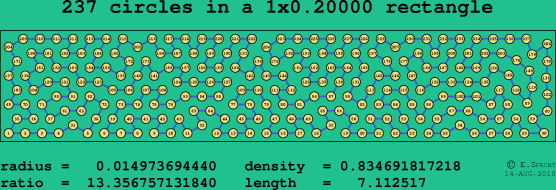 237 circles in a rectangle