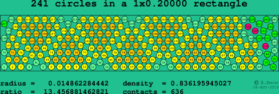 241 circles in a rectangle