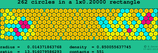262 circles in a rectangle