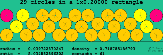 29 circles in a rectangle
