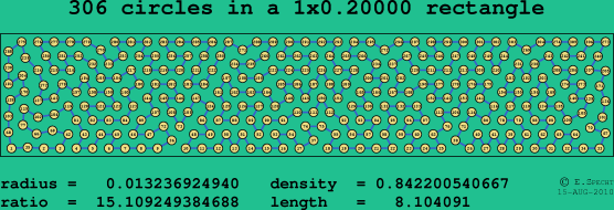 306 circles in a rectangle