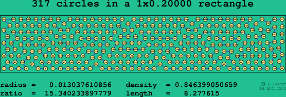 317 circles in a rectangle