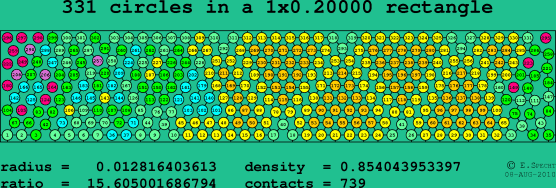 331 circles in a rectangle