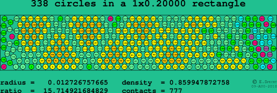 338 circles in a rectangle