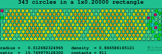 343 circles in a rectangle