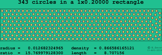 343 circles in a rectangle