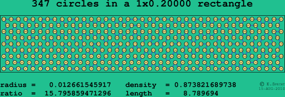 347 circles in a rectangle