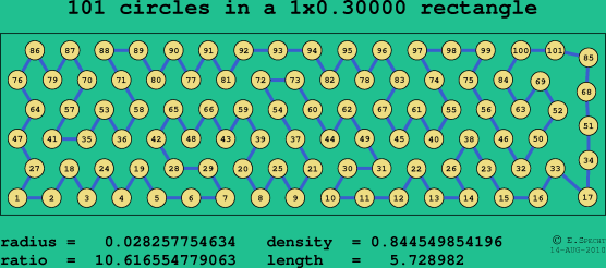 101 circles in a rectangle