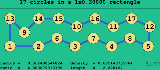 17 circles in a rectangle
