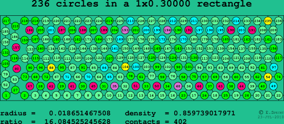 236 circles in a rectangle