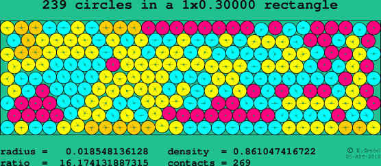 239 circles in a rectangle