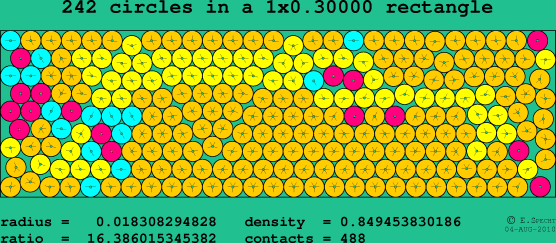 242 circles in a rectangle
