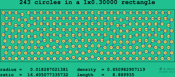 243 circles in a rectangle