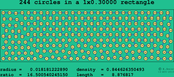 244 circles in a rectangle