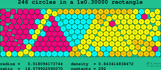 246 circles in a rectangle